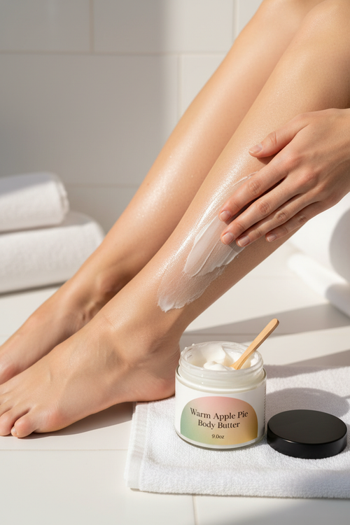 Dry Legs and Feet with Warm Apple Pie Body Butter